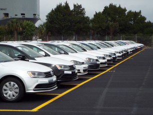 First shipment of Volkswagens arrive at Blount Island